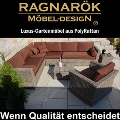 Ragnarök-Möbeldesign PolyRattan Lounge - Deutsche Marke - eigene Produktion - 8 Jahre Garantie auf UV Beständig - Garten Möbe