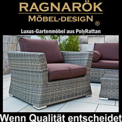 Ragnarök-Möbeldesign PolyRattan Lounge - Deutsche Marke - eigene Produktion - 8 Jahre Garantie auf UV Beständig - Garten Möbe