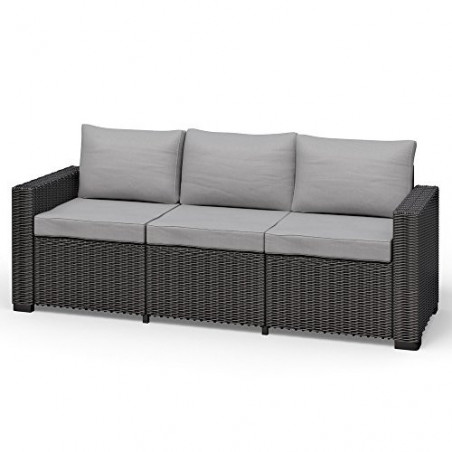 Allibert California 3-Sitzer Couch Polyrattan Gartenmöbel Lounge Rattanoptik