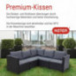 Keter - Rattan Ecksofa Provence Garten Lounge anthrazit | Balkonmöbel Set inkl. bequemen anthraziten Polster | Gartenmöbel Lo