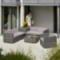 TecTake Polyrattan Sitzgruppe mit Aufbewahrungsbox für Polster, Tisch mit Glasplatte, frei zu gruppierendes Gartenmöbel Set, TecTake Polyrattan Sitzgruppe mit Aufbewahrungsbox für Polster, Tisch mit Glasplatte, frei zu gruppierendes Gartenmöbel Set,