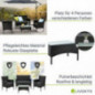 Juskys Polyrattan Sitzgruppe Fort Myers 4 Personen mit 2er Sofa, 2 Stühle, Tisch & Sitzkissen wetterfest schwarz/grau Balkonm Juskys Polyrattan Sitzgruppe Fort Myers 4 Personen mit 2er Sofa, 2 Stühle, Tisch & Sitzkissen wetterfest schwarz/grau Balkonm