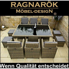 Ragnarök-Möbeldesign PolyRattan - DEUTSCHE Marke - EIGENE Produktion - 8 Jahre GARANTIE auf UV-Beständigkeit Gartenmöbel Essg