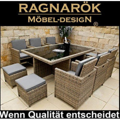 Ragnarök-Möbeldesign PolyRattan - DEUTSCHE Marke - EIGENE Produktion - 8 Jahre GARANTIE auf UV-Beständigkeit Gartenmöbel Essg