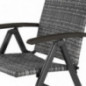 TecTake 800721 Alu Polyrattan Gartenstuhl klappbar für Garten, Balkon und Terrasse, verstellbare Rückenlehne, witterungsbestä