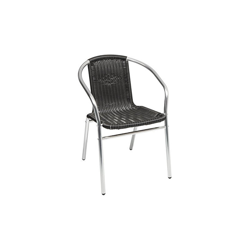 Mojawo Rattansessel Aluminium/Polyrattan Bistrostuhl stapelbar Stapelstuhl Campingstuhl Gartenstuhl Küchenstuhl Balkonmöbel G