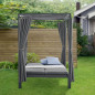 Juskys Doppel Loungebett Kreta - Gartenliege für 2 Personen - Dach & Rückenlehne verstellbar - Sonnenliege für Terrasse, Gart Juskys Doppel Loungebett Kreta - Gartenliege für 2 Personen - Dach & Rückenlehne verstellbar - Sonnenliege für Terrasse, Gart