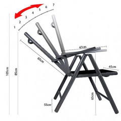 CCLIFE Balkonstühle 2er 4er Set Alu Gartenstuhl Balkonstuhl stapelbar verstellbar klappbar Belastbarkeit 120 kg Aluminium Out