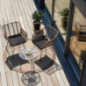 TecTake 800802 Rattan Sitzgruppe für 2 Personen, 3-TLG. Bistroset, Balkonset mit 2 Stühlen + Tisch, kleine Lounge für Garten 