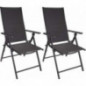 BRUBAKER 2er Set Gartenstühle Riva - Faltstühle klappbar- 7-Fach verstellbare Rückenlehnen - wetterfeste Klappstühle - Anthra BRUBAKER 2er Set Gartenstühle Riva - Faltstühle klappbar- 7-Fach verstellbare Rückenlehnen - wetterfeste Klappstühle - Anthra