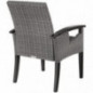 TecTake Alu Rattan Stuhl mit Armlehnen und Beinen aus Massivholz, wetterfest und UV-beständig, Rattanstuhl für Garten, Terras TecTake Alu Rattan Stuhl mit Armlehnen und Beinen aus Massivholz, wetterfest und UV-beständig, Rattanstuhl für Garten, Terras