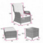 TecTake 800759 Alu Relaxsessel für Garten, Terrasse und Balkon, Poly Rattan Sessel, Garten Set bestehend aus Sessel, Hocker + TecTake 800759 Alu Relaxsessel für Garten, Terrasse und Balkon, Poly Rattan Sessel, Garten Set bestehend aus Sessel, Hocker +