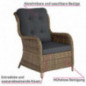 TecTake 800759 Alu Relaxsessel für Garten, Terrasse und Balkon, Poly Rattan Sessel, Garten Set bestehend aus Sessel, Hocker + TecTake 800759 Alu Relaxsessel für Garten, Terrasse und Balkon, Poly Rattan Sessel, Garten Set bestehend aus Sessel, Hocker +