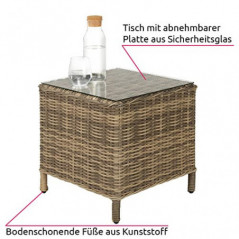 TecTake 800759 Alu Relaxsessel für Garten, Terrasse und Balkon, Poly Rattan Sessel, Garten Set bestehend aus Sessel, Hocker +