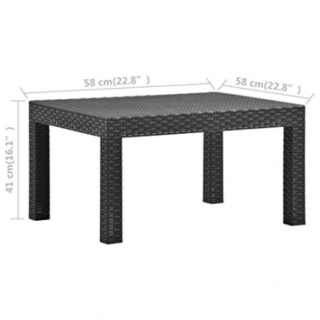 vidaXL Gartentisch Couchtisch Beistelltisch Balkontisch Terrassentisch Teetisch Gartenmöbel Tisch Outdoor Anthrazit 58x58x41c