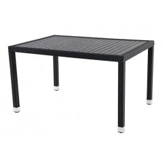 METRO Professional Outdoor Tisch Barbados, Aluminium/PE Rattan, 90 x 130 x 74 cm, rechteckiger Außentisch, Gartenmöbel, Platz