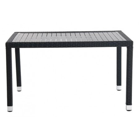 METRO Professional Outdoor Tisch Barbados, Aluminium/PE Rattan, 90 x 130 x 74 cm, rechteckiger Außentisch, Gartenmöbel, Platz