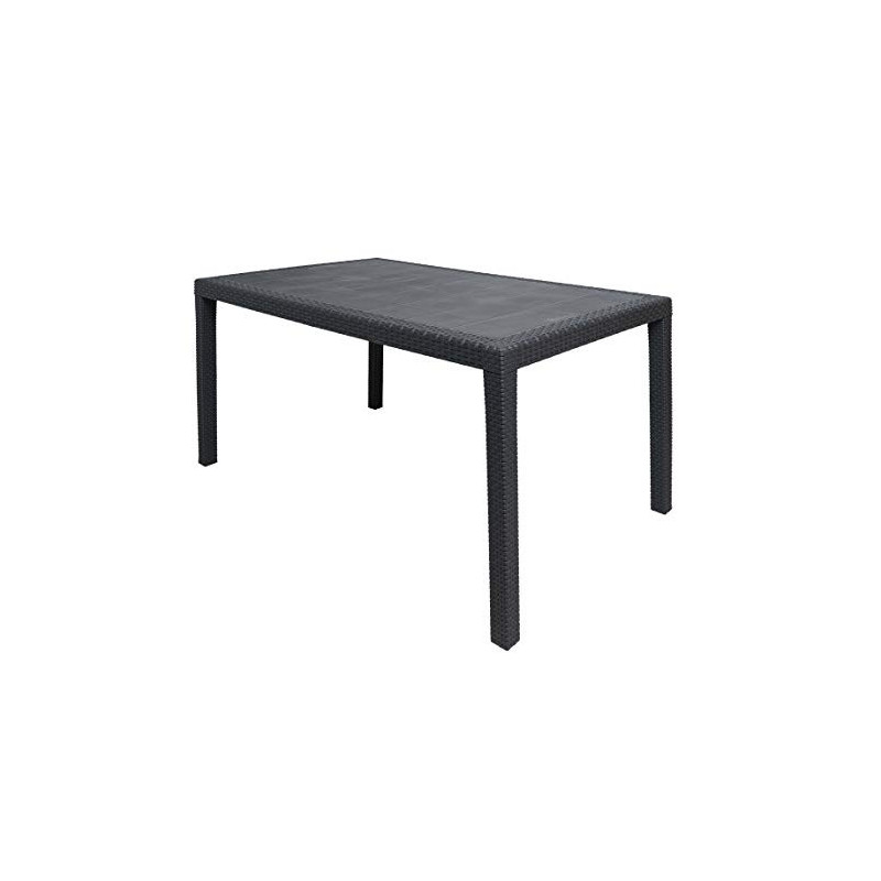 Dmora - Gartentisch Portici, Rechteckiger Esstisch, Mehrzweck-Gartentisch in Rattan-Optik, 100 % Made in Italy, Cm 150x90h72, Dmora - Gartentisch Portici, Rechteckiger Esstisch, Mehrzweck-Gartentisch in Rattan-Optik, 100 % Made in Italy, Cm 150x90h72,