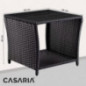 Casaria Polyrattan Beistelltisch WPC Tischplatte 45x45x40cm Wetterfest Outdoor Garten Terrasse Balkon Kaffeetisch Gartenmöbel