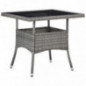 vidaXL Gartentisch für 4 Personen Esstisch Terrassentisch Balkontisch Rattantisch Gartenmöbel Tisch Grau Poly Rattan Glas 80x vidaXL Gartentisch für 4 Personen Esstisch Terrassentisch Balkontisch Rattantisch Gartenmöbel Tisch Grau Poly Rattan Glas 80x