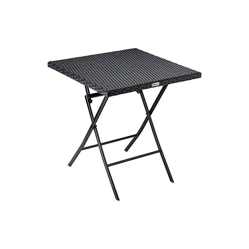 Casaria Polyrattan Klapptisch 63x63cm Platzsparend Klappbar Tragbar 60kg Belastbarkeit Wetterfest Außen Garten Terrasse Balko