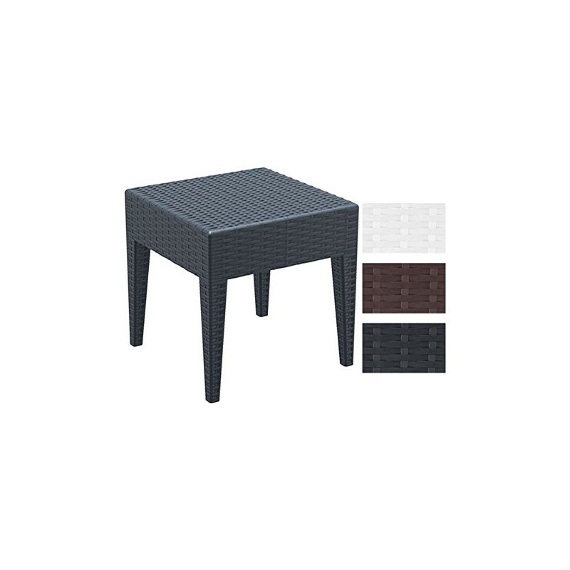 CLP Gartentisch Miami aus Polyrattan I Beistelltisch aus hochwertigem Kunststoffgeflecht I Stapelbarer Tisch in Rattan-Optik CLP Gartentisch Miami aus Polyrattan I Beistelltisch aus hochwertigem Kunststoffgeflecht I Stapelbarer Tisch in Rattan-Optik