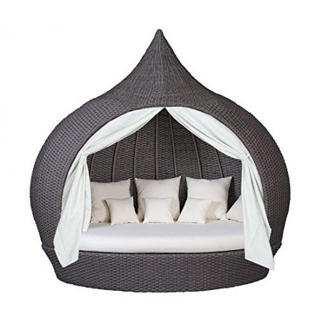 Liegeinsel Eye Catcher Chai Duo einseitig offen Liege Insel Lounge Polyrattan Zwiebelform