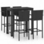 5-teiliges Bar-Set für den Außenbereich mit Armlehne, Polyrattan, schwarz, Artikelfarbe: Schwarz 5-teiliges Bar-Set für den Außenbereich mit Armlehne, Polyrattan, schwarz, Artikelfarbe: Schwarz