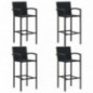 5-teiliges Bar-Set für den Außenbereich mit Armlehne, Polyrattan, schwarz, Artikelfarbe: Schwarz 5-teiliges Bar-Set für den Außenbereich mit Armlehne, Polyrattan, schwarz, Artikelfarbe: Schwarz