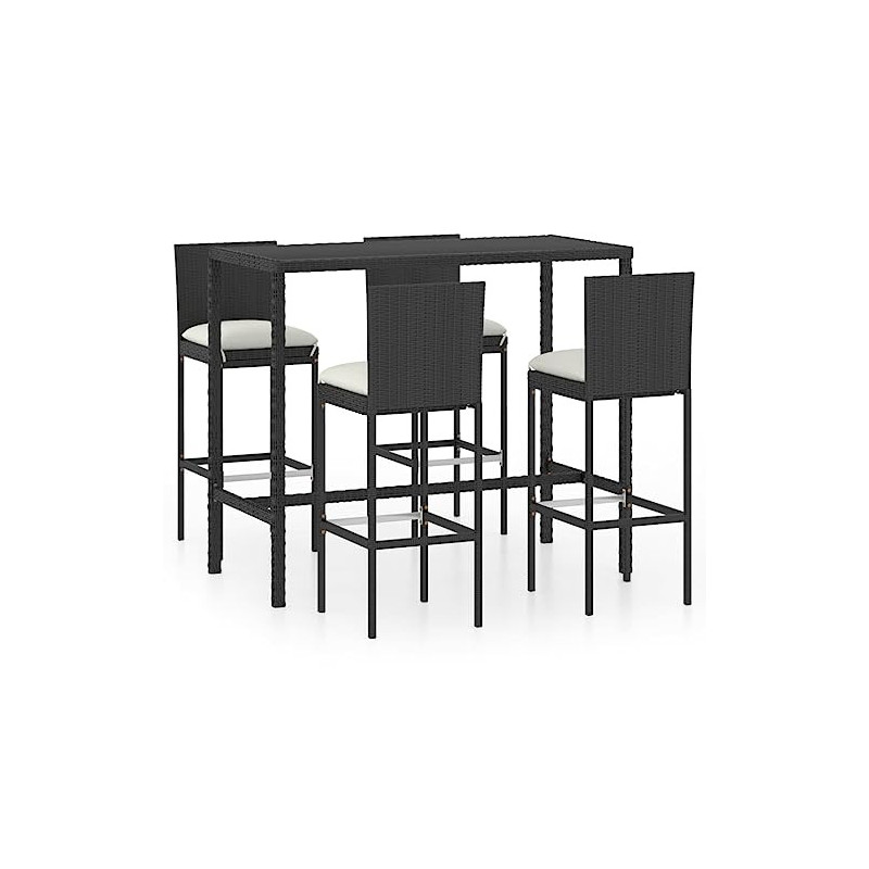 Gartenmöbel Gartenmöbel Gartenmöbelset Gartenmöbel Barset mit Kissen Polyrattan Schwarz Möbel Gartenmöbel Gartenmöbel Gartenmöbelset Gartenmöbel Barset mit Kissen Polyrattan Schwarz Möbel
