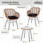 STILISTA 3-teiliges Poly-Rattan Bistroset 2 Lounge Sessel Beistell-Tisch Wetterfest Indoor Outdoor geeignet