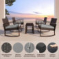 Bealife Rattan Balkonmöbel Set Balkon 2 Personen, Balkonmöbel Kleiner Balkon Outdoor, Balkonset 3 Teilig für Veranden, Innenh Bealife Rattan Balkonmöbel Set Balkon 2 Personen, Balkonmöbel Kleiner Balkon Outdoor, Balkonset 3 Teilig für Veranden, Innenh
