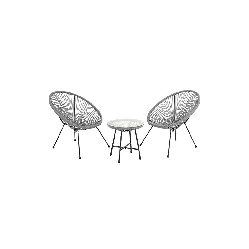 Juskys Balkonmöbel Set Ostana 3-teilig - Tisch & 2 Sessel - stilvolle Sitzgruppe für Balkon, Terrasse & Garten - Gartenmöbel Juskys Balkonmöbel Set Ostana 3-teilig - Tisch & 2 Sessel - stilvolle Sitzgruppe für Balkon, Terrasse & Garten - Gartenmöbel