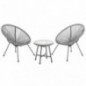 Juskys Balkonmöbel Set Ostana 3-teilig - Tisch & 2 Sessel - stilvolle Sitzgruppe für Balkon, Terrasse & Garten - Gartenmöbel Juskys Balkonmöbel Set Ostana 3-teilig - Tisch & 2 Sessel - stilvolle Sitzgruppe für Balkon, Terrasse & Garten - Gartenmöbel