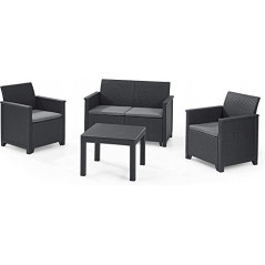 Koll Living Lounge-Set 4-TLG. 2er Sofa, 2 Sessel & Tisch, Sitzgruppe in ansprechender Rattanoptik - höchster Sitzkomfort durc