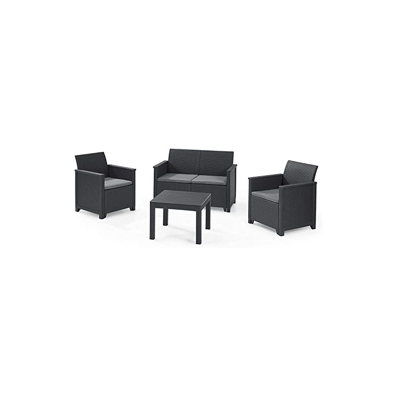 Koll Living Lounge-Set 4-TLG. 2er Sofa, 2 Sessel & Tisch, Sitzgruppe in ansprechender Rattanoptik - höchster Sitzkomfort durc