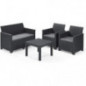 Koll Living Lounge-Set 4-TLG. 2er Sofa, 2 Sessel & Tisch, Sitzgruppe in ansprechender Rattanoptik - höchster Sitzkomfort durc Koll Living Lounge-Set 4-TLG. 2er Sofa, 2 Sessel & Tisch, Sitzgruppe in ansprechender Rattanoptik - höchster Sitzkomfort durc