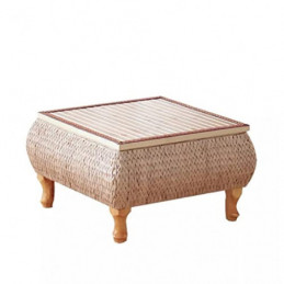 Coffee Table with Storage Rattan Tatami Plattform Low Table for Living Room Möbel Home Bay Fenster Balcony  Color : Natur, Si