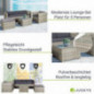 Juskys Polyrattan Lounge Punta Cana L für 4-5 Personen mit 3er Sofa, Sessel, Hocker, Tisch & Kissen, Sitzgruppe für Garten, T