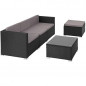 tectake Poly Rattan Lounge, 5-teilige Outdoor Sitzgruppe mit Sofa Hocker Tisch, frei kombinierbare Elemente, Gartenmöbel-Set tectake Poly Rattan Lounge, 5-teilige Outdoor Sitzgruppe mit Sofa Hocker Tisch, frei kombinierbare Elemente, Gartenmöbel-Set