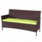 Mendler 3-Sitzer Poly-Rattan Gartenbank Halden, Sitzbank - braun-meliert, Kissen grün Mendler 3-Sitzer Poly-Rattan Gartenbank Halden, Sitzbank - braun-meliert, Kissen grün