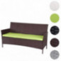 Mendler 3-Sitzer Poly-Rattan Gartenbank Halden, Sitzbank - braun-meliert, Kissen grün Mendler 3-Sitzer Poly-Rattan Gartenbank Halden, Sitzbank - braun-meliert, Kissen grün