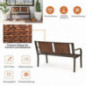 RELAX4LIFE Gartenbank mit Rückenlehne aus Poly Rattan, Eisenbank mit Armlehnen, Sitzbank mit rostbeständigem Eisenrahmen, Par RELAX4LIFE Gartenbank mit Rückenlehne aus Poly Rattan, Eisenbank mit Armlehnen, Sitzbank mit rostbeständigem Eisenrahmen, Par
