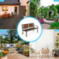 RELAX4LIFE Gartenbank mit Rückenlehne aus Poly Rattan, Eisenbank mit Armlehnen, Sitzbank mit rostbeständigem Eisenrahmen, Par RELAX4LIFE Gartenbank mit Rückenlehne aus Poly Rattan, Eisenbank mit Armlehnen, Sitzbank mit rostbeständigem Eisenrahmen, Par