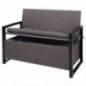 Mendler Poly-Rattan 2er Sitzbank HWC-F39, Gartenbank Truhenbank, Staufach Aufbewahrung Sitzkissen - grau-meliert, Kissen grau Mendler Poly-Rattan 2er Sitzbank HWC-F39, Gartenbank Truhenbank, Staufach Aufbewahrung Sitzkissen - grau-meliert, Kissen grau
