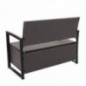 Mendler Poly-Rattan 2er Sitzbank HWC-F39, Gartenbank Truhenbank, Staufach Aufbewahrung Sitzkissen - grau-meliert, Kissen grau Mendler Poly-Rattan 2er Sitzbank HWC-F39, Gartenbank Truhenbank, Staufach Aufbewahrung Sitzkissen - grau-meliert, Kissen grau