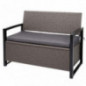 Mendler Poly-Rattan 2er Sitzbank HWC-F39, Gartenbank Truhenbank, Staufach Aufbewahrung Sitzkissen - grau-meliert, Kissen grau Mendler Poly-Rattan 2er Sitzbank HWC-F39, Gartenbank Truhenbank, Staufach Aufbewahrung Sitzkissen - grau-meliert, Kissen grau