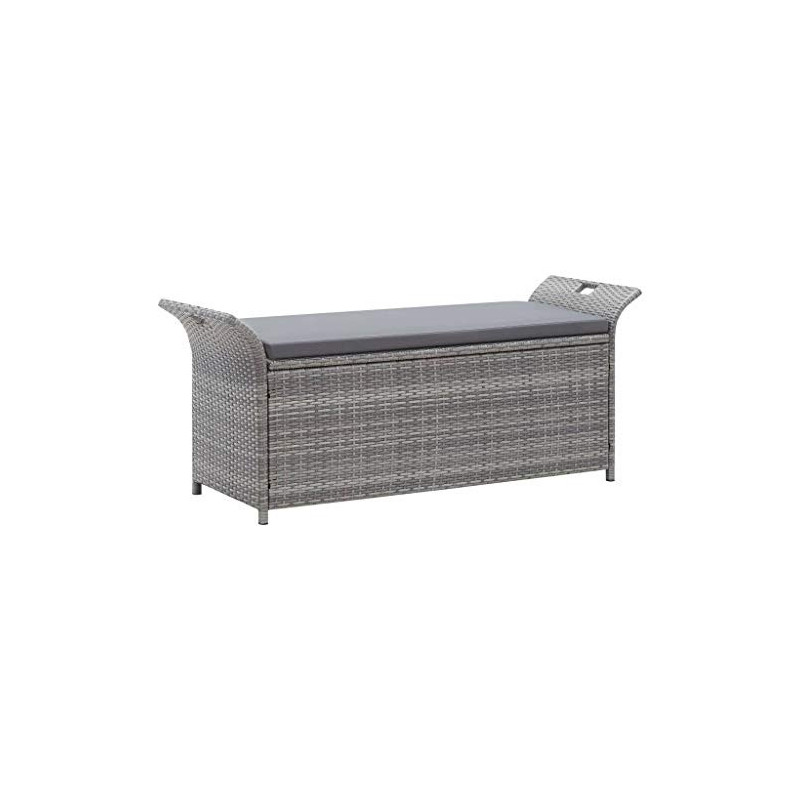 pedkit Truhenbank mit Auflage Gartenbank Gartentruhe Kissentruhe Kissenbox Sitzbank Rattanbank Grau 138 x 50 x 60 cm Poly Rat pedkit Truhenbank mit Auflage Gartenbank Gartentruhe Kissentruhe Kissenbox Sitzbank Rattanbank Grau 138 x 50 x 60 cm Poly Rat