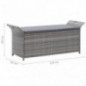 vidaXL Truhenbank mit Auflage Gartenbank Gartentruhe Kissentruhe Kissenbox Sitzbank Rattanbank Bank Box Auflagenbox Grau 138c vidaXL Truhenbank mit Auflage Gartenbank Gartentruhe Kissentruhe Kissenbox Sitzbank Rattanbank Bank Box Auflagenbox Grau 138c