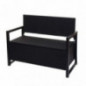 Mendler Poly-Rattan 2er Sitzbank HWC-F39, Gartenbank Truhenbank, Staufach Aufbewahrung Sitzkissen - anthrazit, Kissen Creme Mendler Poly-Rattan 2er Sitzbank HWC-F39, Gartenbank Truhenbank, Staufach Aufbewahrung Sitzkissen - anthrazit, Kissen Creme